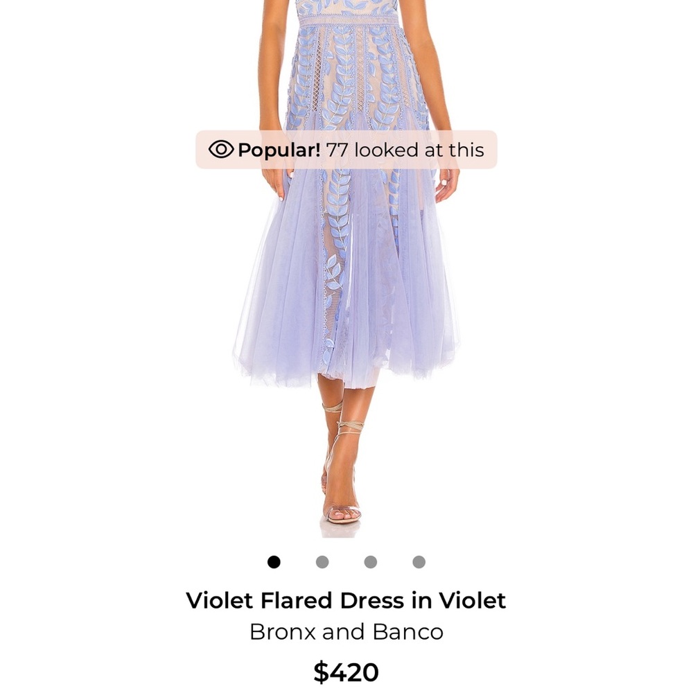 Bronx and Banco Lavender Lace Midi Dress